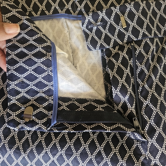 Donna Ricco New York Crop Pants Size 12- BLUE/WHITE - Picture 8 of 9